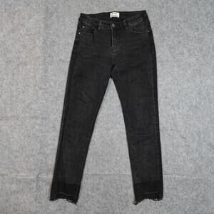 Acne Studios Jeans Womens 27 Black Chewed Hem 27" Skinny Leg‎ Designer Luxe